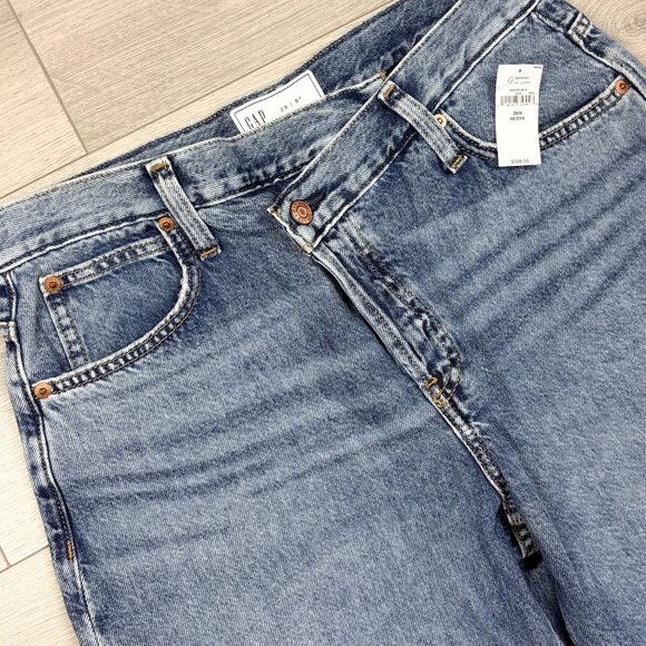 GAP Women’s High Rise Crossover Barrel Jeans Denim Blue Size 29 8P - Picture 3 of 7
